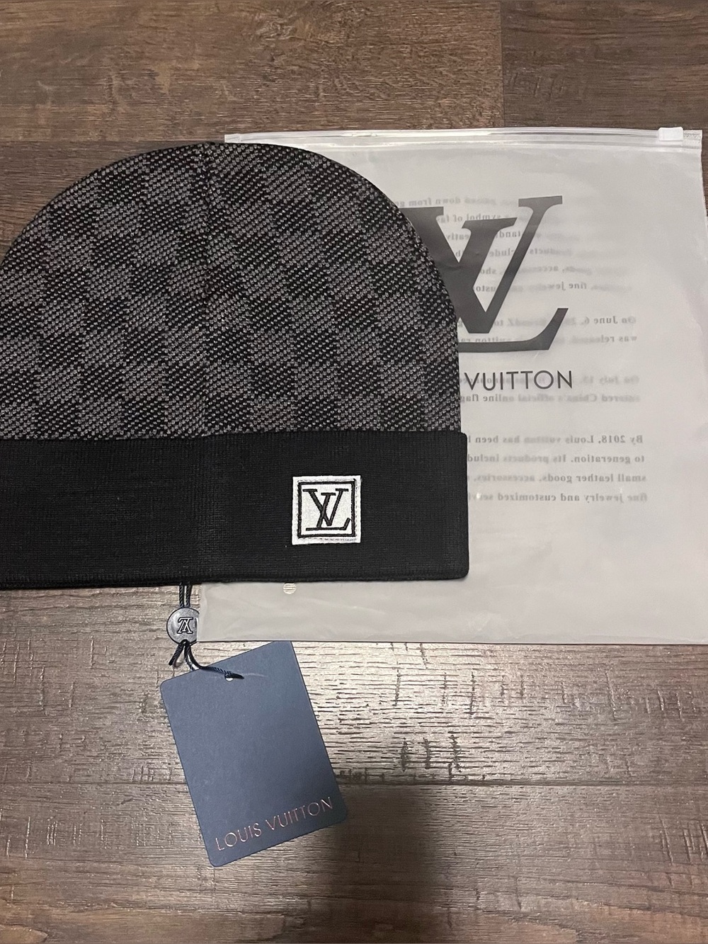 Black Checkered Beanie